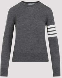 Thom Browne - Relaxed Fit Wool Sweater - Lyst