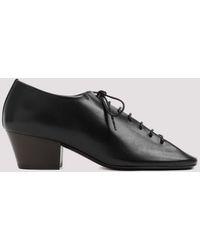 Lemaire Leather Heeled Derbies in Black | Lyst
