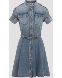 McQueen - Denim Mini Dress - Lyst