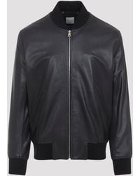 Paul Smith - Leather Bomber Jacket - Lyst