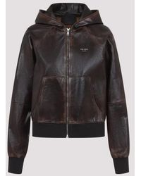 Prada - Lamb Leather Jacket - Lyst