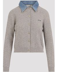 Miu Miu - Cashmere & Silk Cardigan - Lyst