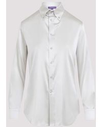 Ralph Lauren - Mist Mulberry Silk Cameron Long Sleeves Button Front Shirt - Lyst