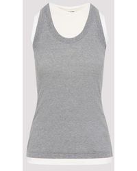 Jil Sander - Fitted Sleeveless Top With Contrasting Hem Layer - Lyst