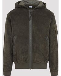 C.P. Company - C.P.Company Ivygreen Cordoury Full Zip Sweatshirt - Lyst