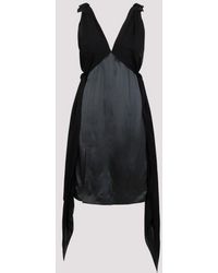 Bottega Veneta - Black Fluid Silk Midi Dress - Lyst