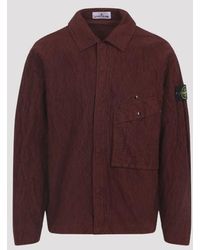 Stone Island - Bordeaux Cotton Shirt - Lyst