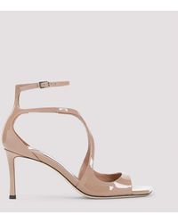Jimmy Choo - Mini Patent Leather Sandals With 7.5Cm Heel - Lyst