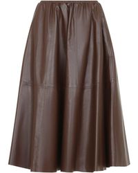 Alberta Ferretti - Nappa Midi Skirt - Lyst