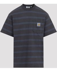 Carhartt - Stripe Graphite Cotton T-Shirt - Lyst