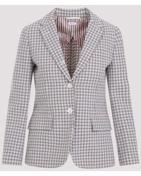 Thom Browne - Small Check Cotton Jacket - Lyst