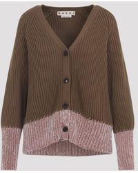 Marni - V Neck Bicolor Cardigan - Lyst