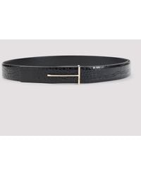 Tom Ford - Croc0-Embossed Textured Belt - Lyst