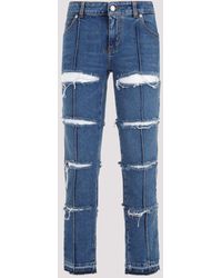 McQueen - Cut Out Design Denim Pants For - Lyst