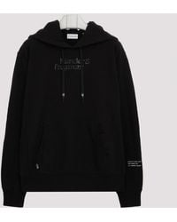 off white basic style stripe pullover hoodie black