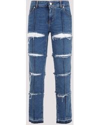 McQueen - Cut Out Design Denim Pants For - Lyst