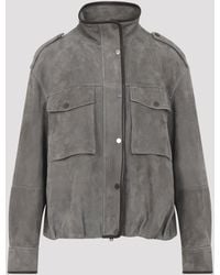 Brunello Cucinelli - Leather Jacket - Lyst