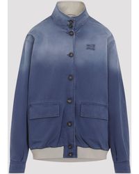 Miu Miu - Old Washed Twill Blouson - Lyst