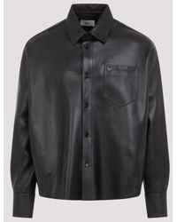 Ami Paris - Ai Boxy Fit Leather Shirt - Lyst