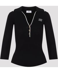 Elisabetta Franchi - Wool Polo Neck Knit Sweater - Lyst