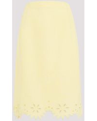 Bottega Veneta - Elegant Midi Skirt With Exquisite Embroidered Trim - Lyst