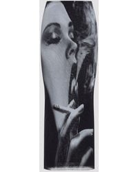 Jean Paul Gaultier - Mesh Printed Smoking Long Skirt - Lyst