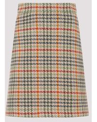 Akris - Multicolor Wool Check Mini Skirt - Lyst