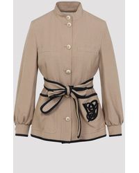 Valentino - Caban Embroidered Logo Vg Jacket - Lyst