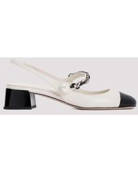 Miu Miu - Chain Detail Patent Slingback Heels - Lyst