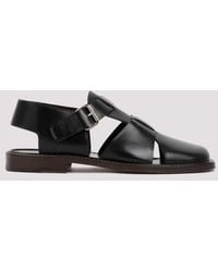 Lemaire - Black Leather Fisherman Sandals - Lyst