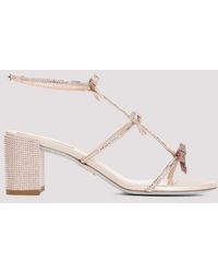 Rene Caovilla - Beige Nude Leather Bow 60 Sandals - Lyst