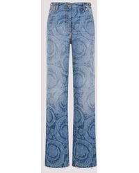 Versace - Denim Laser Baroque Jeans - Lyst