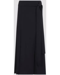 Studio Nicholson - Knife Pleat Belted Midi Skirt - Lyst