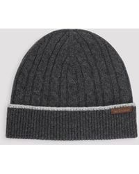 Kiton - Dark Cable-Knit Beanie - Lyst