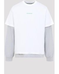 Balenciaga - Double-Sleeve Cotton T-Shirt - Lyst