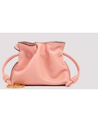 Loewe Leather Flamenco Nano Clutch Bag In Beige Brown Lyst