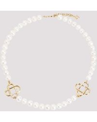 CASABLANCA - Pearl Logo Necklace - Lyst
