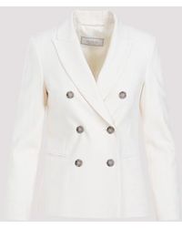Peserico - Double Breasted Jacket - Lyst