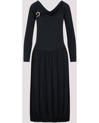 Lanvin - Ls Drape Midi Dress - Lyst