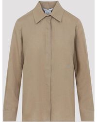 Max Mara - Desert Linen Falasco M Logo Shirt - Lyst