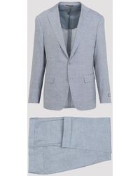 Canali - Light Linen And Wool Suit - Lyst