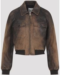 Miu Miu - Lamb Leather Jacket - Lyst