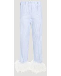 Miu Miu - Striped Cotton Pajama Pants - Lyst