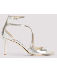 Jimmy Choo - Glitter Azia 75 Leather Sandals - Lyst