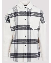 Palm Angels Kids check-print flannel overshirt - White