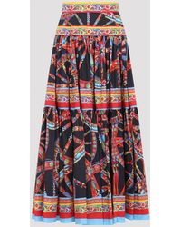 Dolce & Gabbana - Dolce & Gabbana Popeline Midi Carretto Skirt - Lyst