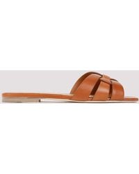Saint Laurent - Leather Tribute Flats - Lyst