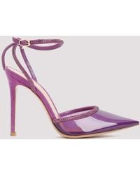 Gianvito Rossi - Suede Plexiglass Sandals - Lyst