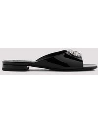 Gucci - Black Patent Calf Leather Harlow Slide Sandals - Lyst