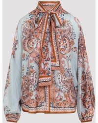 Zimmermann - Aster Tie Neck Blouse - Lyst